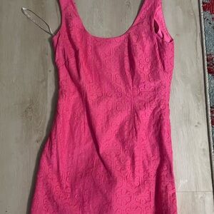 Lonnie Lillie Pulitzer Bright Pink Mini Dress Lonnie Daisy Lane Lace Fiesta